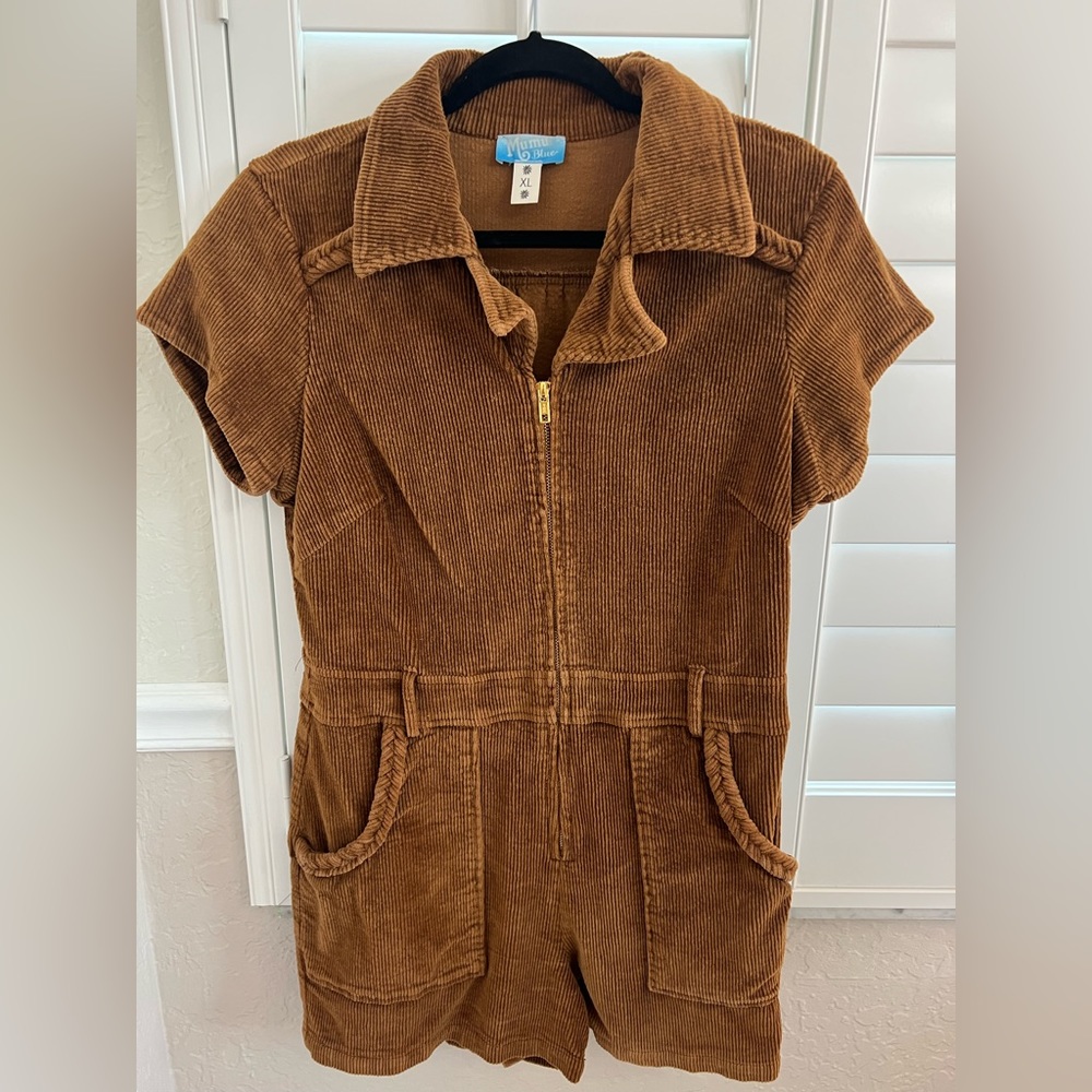 COPY - Show Me Your Mumu Brown Corduroy Outlaw Romper XL